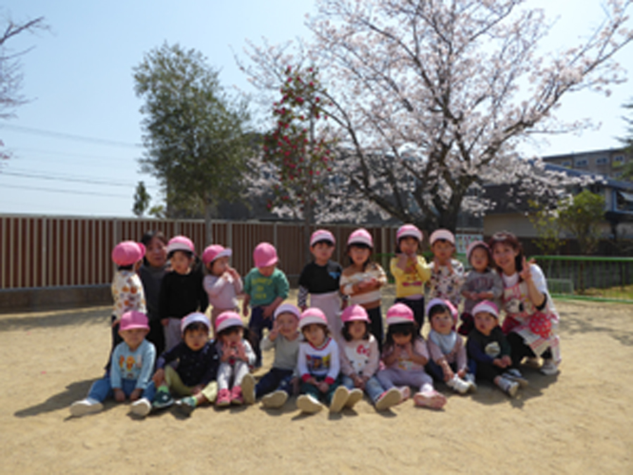 保護者様専用ページ：つばめ組集合写真（桜）